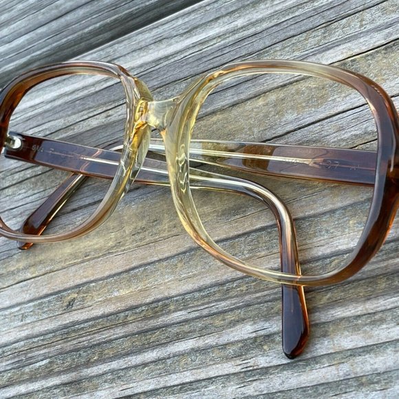 Vintage Eyeglasses Frame Brown Unisex Glasses Frame Z-87 61[]19 135 main image 6